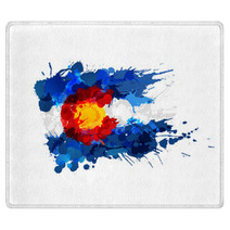 Flag Of Colorado Made Of Colorful Splashes Rugs 104770891