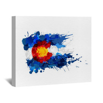 Flag Of Colorado Made Of Colorful Splashes Wall Art 104770891