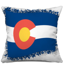 Flag Of Colorado Vector Illustration Of A Stylized Flag Pillows 113506935