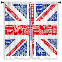 Flag Of England From Symbols Of The United Kingdom And London Window Curtains 44543380