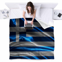 Flag Of Greece Blankets 66426135