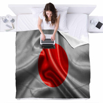 Flag Of Japan Blankets 66426177