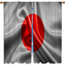 Flag Of Japan Window Curtains 66426177