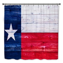 Flag Of Texas On Wooden Surface Bath Decor 58047502