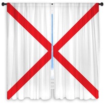 Flag Of The American State Of Alabama Window Curtains 51491456