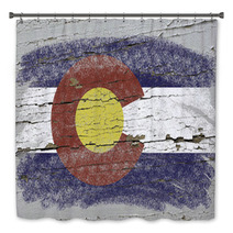 Flag Of Us State Of Colorado On Grunge Wooden Texture Precise Pa Bath Decor 38574050