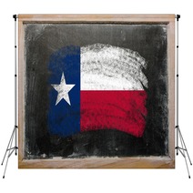 Flag Of US State Of Texas On Blackboard Painted With Chalk Backdrops 38495702