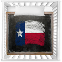 Flag Of US State Of Texas On Blackboard Painted With Chalk Nursery Decor 38495702