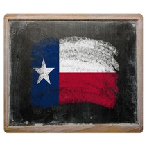 Flag Of US State Of Texas On Blackboard Painted With Chalk Rugs 38495702