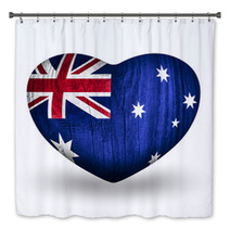 Flag On Wooden Heart  Australia Bath Decor 61523847