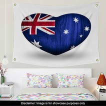Flag On Wooden Heart  Australia Wall Art 61523847