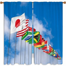 Flags of all nations Window Curtains 43488582