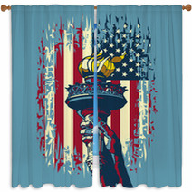 Flame Of Liberty Window Curtains 70152335
