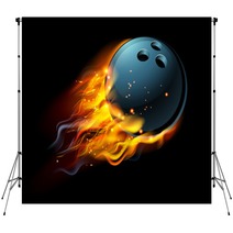 Flaming Bowling Ball Backdrops 110149186