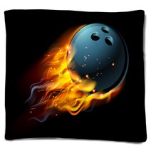 Flaming Bowling Ball Blankets 110149186