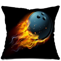 Flaming Bowling Ball Pillows 110149186