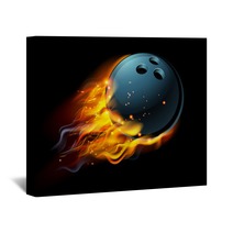 Flaming Bowling Ball Wall Art 110149186