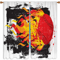 Flaming Red Fastball Window Curtains 77119611