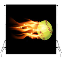 Flaming Softball Illustration Backdrops 67224106