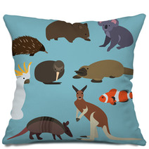 Flat Design Animals Of Australia Pillows 69706636