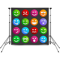 Flat Smiley Icons Backdrops 64837141