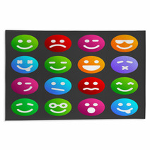 Flat Smiley Icons Rugs 64837141