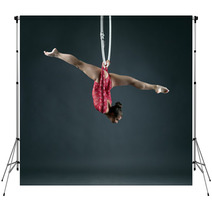 Flexible Girl Performs Trick With Hanging Hoop Backdrops 85706538