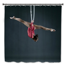 Flexible Girl Performs Trick With Hanging Hoop Bath Decor 85706538