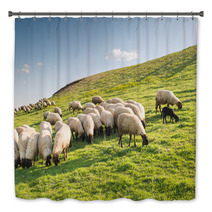 Flock Of Sheep Grazing Bath Decor 97729982