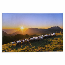 Flock Of Sheep In Saibi Mountain Rugs 89844093