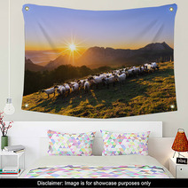 Flock Of Sheep In Saibi Mountain Wall Art 89844093