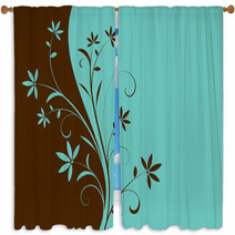 Floral Abstract Window Curtains 4236474