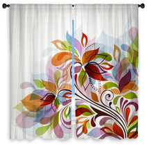 Floral Background Window Curtains 25855023