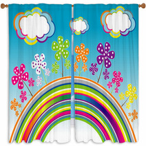 Floral Background Window Curtains 7241439