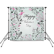Floral Background With Birds To The Valentine's Day Backdrops 49560876