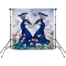 Floral Background With Peacock Backdrops 61592003