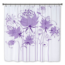 Floral Design, Stylized Flowers Bath Decor 68004289