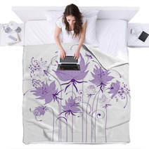 Floral Design, Stylized Flowers Blankets 68004289