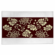 Floral Pattern On A Burgundy Background Rugs 55591910