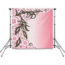 Floral Pink Background Backdrops 66534213