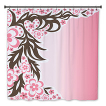 Floral Pink Background Bath Decor 66534213