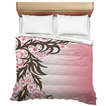 Floral Pink Background Bedding 66534213
