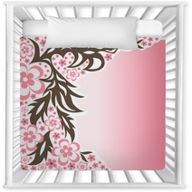 Floral Pink Background Nursery Decor 66534213