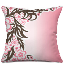 Floral Pink Background Pillows 66534213