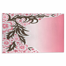 Floral Pink Background Rugs 66534213