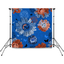 Floral Seamless Background Backdrops 56963447