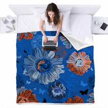 Floral Seamless Background Blankets 56963447