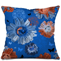 Floral Seamless Background Pillows 56963447