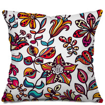 Floral  Seamless Pattern Of Flowers And Leaves Pillows 59513547