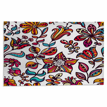 Floral  Seamless Pattern Of Flowers And Leaves Rugs 59513547